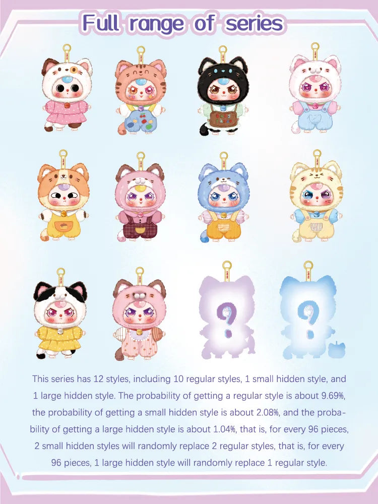 Baby Three Kitten Wardrobe Plush Blind Box Cute Collectables NZ